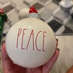 Rae Dunn Christmas Peace Ceramic Ornament-medium size